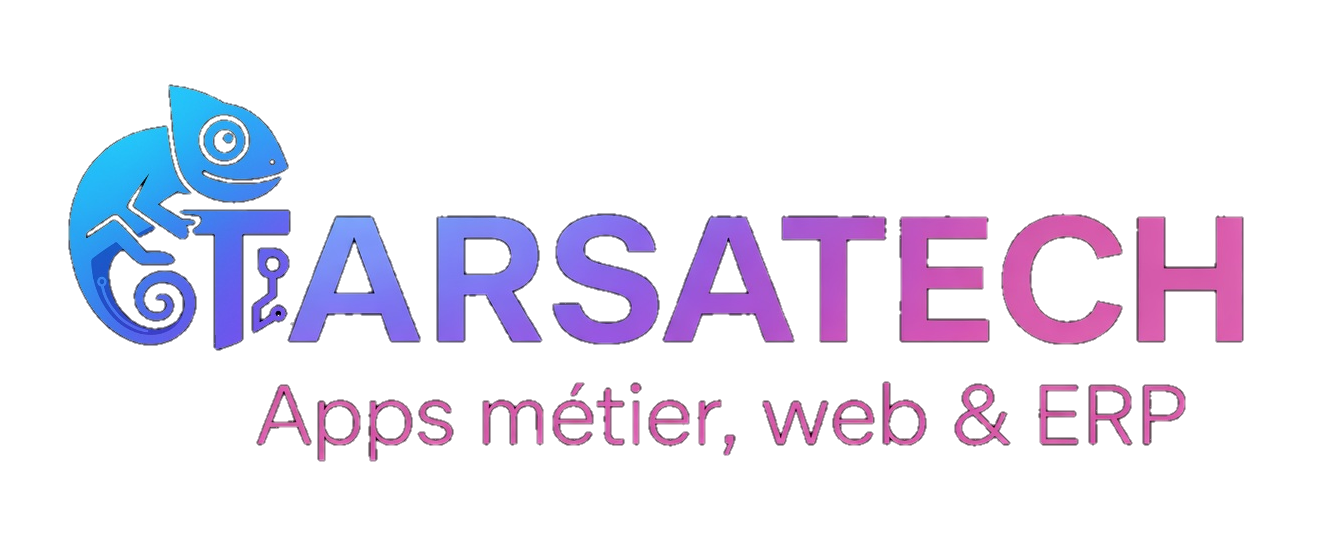 Logo écrit Tarsatech apps métier,web et erp